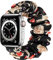 Tasikar Scrunchies Kompatibel mit Apple Watch Armband 41mm 40mm 38mm 45mm 44mm 42mm, Elastisches Musterdruckband Kompatibel mit Apple Watch Ultra Series 7 6 5 4 3 2 1 SE (41/40/38mm, Blumen, S)