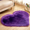MISNODE Alfombra de lana sintética lanuda de piel de oveja esponjosa, súper suave, con forma de corazón, manta de colchón de felpa sintética, color morado