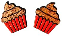 Handbemalte Ohrstecker Muffin Cupcake Törtchen Holz Ohrringe Stecker Juvelato