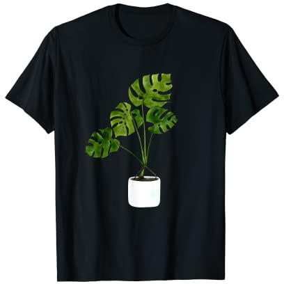 Monstera Deliciosa Pflanze grüner Elefantenohren Ohren Moosstab T-Shirt