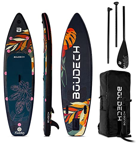 Stand Up Paddle Board Flatwater/Touring - aufblasbares SUP-Board 300 x 75 x 15 cm mit verstellbarem Paddel, Fußkettchen, Inflator, Reparaturset und Tragetasche. Gewicht max. 140 kg