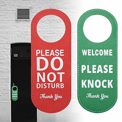 Türschild mit Aufschrift Do Not Disturb, doppelseitig, Grün/Rot, Bitte nicht stören auf der Vorderseite und Willkommen Bitte klopfen Sie auf der Rückseite, für Büro, Zuhause, Klinik, Wohnheim