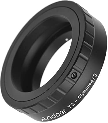 Andoer Metal Lens Mount Adapter Ring T/T2 Mount Lens Adapter Replacement for Olympus E-1/E-3/E-10/E-20/E-30/E-300/E-330/E-400/E-410/E-420/E-450/E-500/E-510/E-520/E-600/E-620/E-10 0 RS Micro 4 /3 Stk