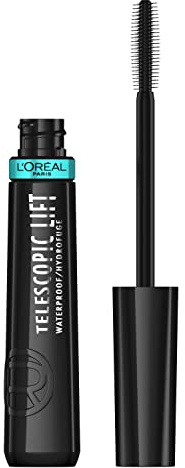 L'Oreal Paris Telescopic Lift Mascara, Lengthening and Volumizing Eye Makeup, Lash Lift with Up to 36HR Wear, Waterproof, Black, 0.33 Fl Oz