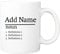 Personalised Name Definition Mug Gifts Ideas Presents For Him or Her Girlfriend Wife Partner Fiancée Boyfriend Husband Anniversary Valentines Mum Dad Birthday Christmas Mothers Fathers Day (Custom)