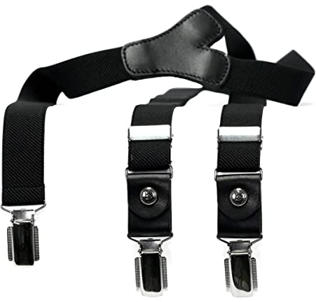 bugatti-Hosenträger 25 mm unifarben Lederr-Rückenteil Clips Gr.120 05-schwarz