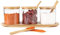 Czemo Botes Especias Cristal 3x300ML Tarros Especias Cristal Frascos Especiarias Tarros de Vidrio salero pimentero azucarero con tapa de bambú cuchara paletas Frascos de Vidrio