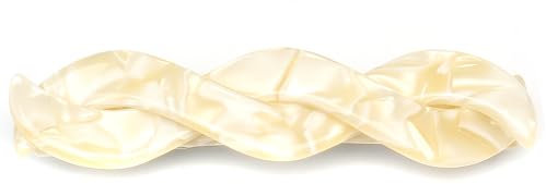 QinGoo Creme Celluloseacetat Barrette Automatische Haarspangen Exquisite Haarschmuck für Medium Kurz Mittlere Haar 1stück(9cm*2.2cm,Cream)
