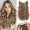 TESS Flip in Extensions 50 cm, Hellbraun Mit Aschblond Balayage Secrets Haare Extensions Gewellt 130g mit 4 Clips Extensions mit Band Synthetik Hair haarverlängerung mit Gummiband