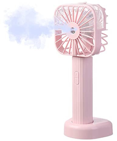 KLUFO Handheld Misting Fan | Rechargeable Cartoon Handheld Fan | Foldable USB Fan with Fixed Base Big Water Holding Space 3 Wind Speeds for Outdoor Dusehu