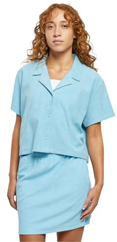 Urban Classics Damen Ladies Towel Resort Shirt Hemd, Balticblue, Small