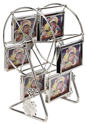 VIFERR Riesenrad Bilderrahmen, 6 Bilder Rotierender Bilderrahmen Personalisierte Familien Fotorahmen für Heimdekoration Hochzeit Fotografie Weihnachten Geburtstagsgeschenke