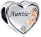 ZakiaHo Auntie I Love You Rose Gold Heart Charms for Bracelets Birthday Womens Silver Charms with Clear Crystal Charm Bead Compatible with Pandora Bracelets Necklace
