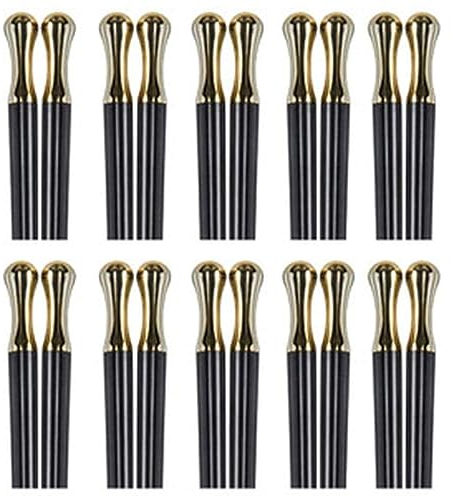 Bacchette Giapponesi Lavabili Bacchette Bacchette, 10 Paia di Bacchette Cinesi in Stile Coreano in Stile Giapponese Regalo, Bacchette Nere in Fibra di Vetro riutilizzabili