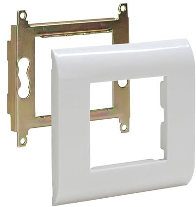 Waytex 37253 Plaque de finition murale, Support pour Plastron, Fixation à Vis, Type Mosaic, Blanc