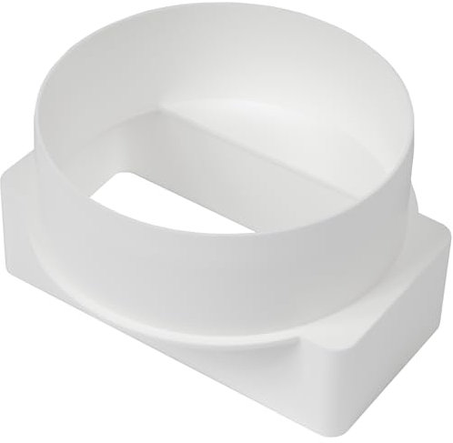 Vent Systems 110 x 55 mm Raccord de conduit rectangulaire court vers tube rond Ø 100 mm Système de ventilation, chauffage, refroidissement