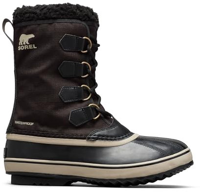 Sorel 1964 Pac Nylon WP, Stivali da Neve Impermeabili, Uomo, Black/Ancient Fossil 2024/2025, 43 EU