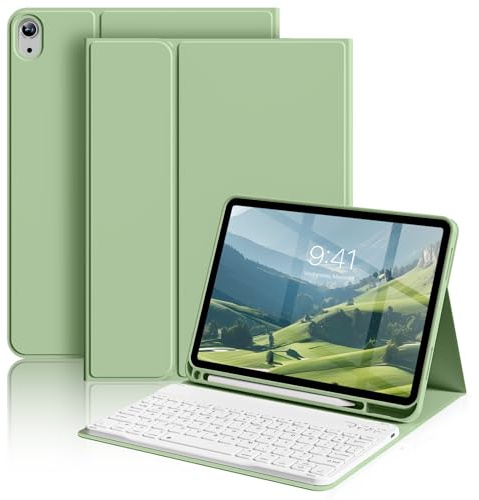 ZOYU Keyboard Case for iPad A16 2025, iPad 10th Gen 2022, Light Green