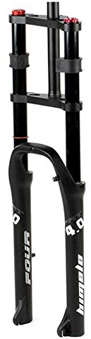 E-Bike Vorderradgabel 26 MTB Scheibenbremse Fahrrad 1-1/8 Gabelschaft Fahrradfedergabel 170mm Federweg Luftdämpfung für 4,0 Fat Tire QR ATB/BMX