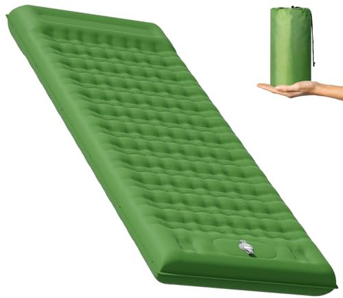 Camping Bed Sleeping Roll Mat Camping Mattress Pad Single Air Bed Blow up Camp Accessories Equipment Essentials Gear Inflatable Camp Beds for Adults Self Inflating Tent Backpacking Hiking Car Truck