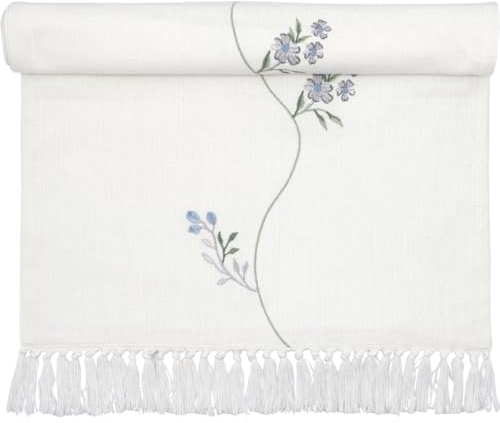 GreenGate Christina Tischläufer mit Stickerei White 45x140cm