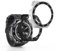 kwmobile Carcasa Compatible con Huawei Watch Ultimate Funda - 2X Protector Pantalla Completo de Cristal Templado - Ultrafino y antigolpes - Negro/Plata