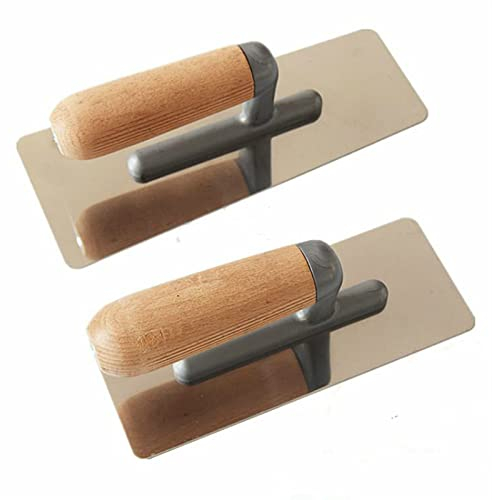 CekoCk plastering trowel stainless steel trowel Pointing Trowel 2PC stainless steel Wooden handle Mortar Board Home Craftsman Trowel Construction Holder Plastering Tool Finishing Trowel Shovel