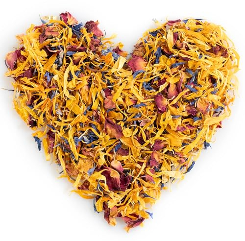 Essbare Blüten [25-100g] | Farbenfroher blütenmix, von Hand in AT abgefüllt! | Bunte blütenmischung zum dekorieren | blüten essbar [25 gramm]