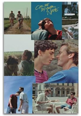 Ästhetisches Vintage-Filmposter Call Me By Your Name auf Leinwand, Wandkunst, Dekoration, Wohnzimmer, Schlafzimmer, Dekoration, Poster, 20 x 30 cm, ungerahmter Stil