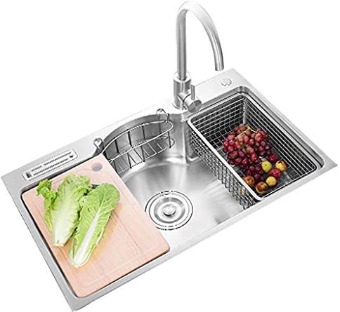 Küchenspülen Badewanne aus Edelstahl, Einzelbecken, Bartheke, Mini-Quadrat-Einzelbecken, 22 cm, große Tiefe, Badezimmer, multifunktionales Einzelbecken