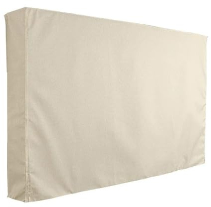 ZIBOXI Housse de télévision extérieure résistante aux intempéries et à la poussière Beige 70 75 40 46 50 55 60 65 protéger l'écran de télévision jardin Patio couverture de télévision extérieur
