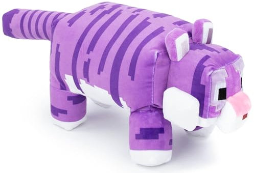Jay Franco Minecraft Purple Tiger Plüschkissen – 53 cm weiches Tigerkissen