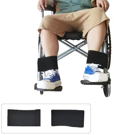 ELLENTAE Rollstuhl-Beingurt, Sicherheitsgurt, Fußstütze, Gurte für ältere Menschen, Demenzlähmung, verhindert Gleittrenner, Zubehör, Gurte, Fußstütze, Rollstuhl (1 Paar)