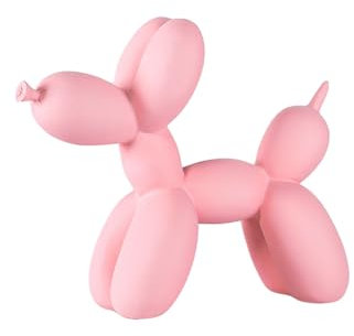 ESSECMBS Creative Balloon Dog Sculpture Modern Home Decoration Trendy Animal Art Collection Resin Figurine Bedroom Living Room (Pink, 21 * 9 * 18cm (L*W*H))