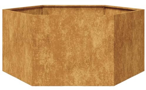 vidaXL Jardinière hexagone 104x90x45 cm Acier résistant aux intempéries, jardinière de Fleurs, jardinière de Patio, jardinière de Jardin, jardinière d'extérieur