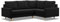 Mebligo - Ecksofa mit Schlaffunktion und Bettkasten Blank, Eckcouch mit Ottomane Rechts, Sofa L Form 226 x 175 x 92 cm, Couch mit Bonellfedern, Ecke Sofa Wohnzimmer, Schlafsofa - Schwarz