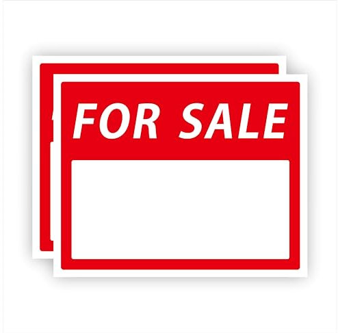 Lot de 2 panneaux de signalisation auto-adhésifs pour couloir, idéal pour garage, cour et maison à vendre, 280 mm x 350 mm