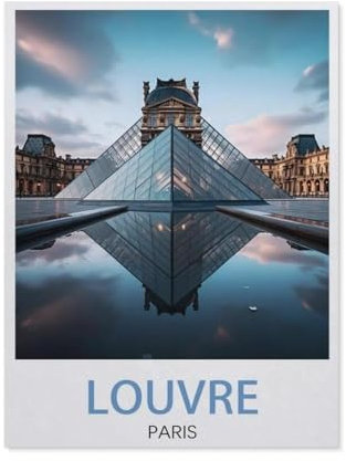 BEAYODKP Peinture par Numero，Louvre Paris France，avec pinceaux et pigments acryliques Peinture sur Toile pour Adultes et débutants（20x30cm） 7,8x11,8 pouces-AW70