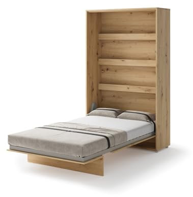 Friderik Bed Concept BC-02 Wandklappbett Vertikal Schrankbett ohne Matratze, 120x200 cm (Artisan-Eiche)