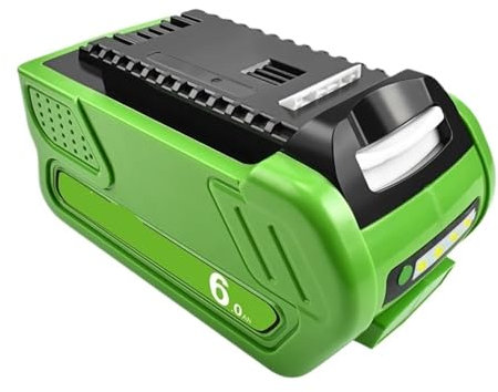 Batterie Rechargeable 40V 6000mAh Li-ION Compatible avec GreenWorks 29462 29472 29282 G-Max GMAX Tondeuse à Gazon Batterie d'outils électriques