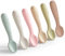 Cuillères Pour Tout OKONKN Lot de 6 Cuillères Silicone Bébé – Cuillère Souple dès 4 Mois – Pour 3 Stades d’Aliments – Cuillère Bébé 1er Âge – Eucalyptus