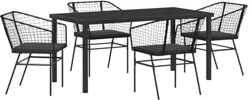 vidaXL Gartenstuhl Set aus 2 mit Kissen, schwarz, aus Poly-Rattan. Bequeme Outdoor-Armlehnstühle, wetterfest und langlebig. Perfekt für die Terrasse, den Balkon oder den Sommer im Freien.