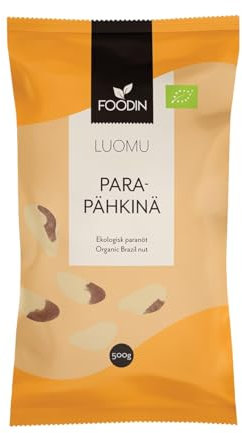 FOODIN Paranüsse 1x500g, Ausgezeichnete Quelle für Eiweiß und ungesättigte Fettsäuren, 100% Bio Paranüsse, Glutenfrei und Vegan, 1 Pack