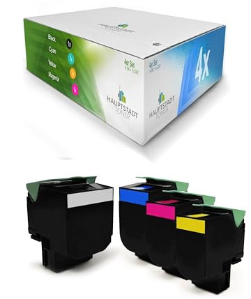 HAUPTSTADT TONER DarkSerie XXL Toner im Set 4X kompatibel für Lexmark MC2325 MC2425 MC2535 MC2640 ersetzt C2320Y0 C2320M0 C2320C0 C2320K0 CMYK