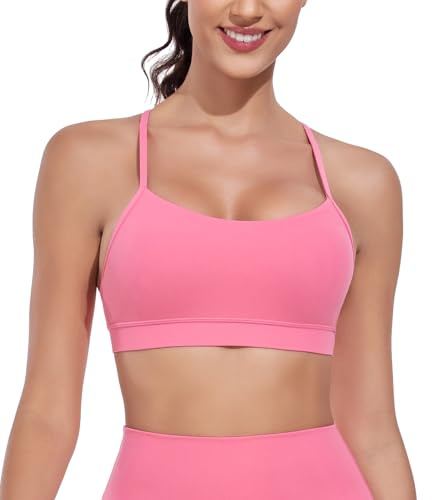 wirarpa Soutien-Gorge de Sport Femmes Rembourré Y Dos Spaghetti Straps Yoga Bra Tops