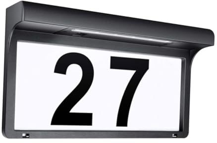 WOONEKY Lampada Solare LED per Numeri Civici da Esterno Luce Fredda Illuminazione Parete per Giardino Cortile Segnalazione Indirizzo Notturno Risparmio Energetico