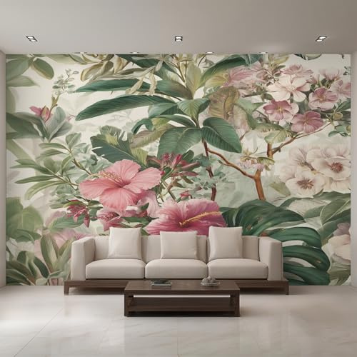 Generisch Tapete Dschungel Fototapete Schlafzimmer Vliestapete Tapete Blumen Monstera Tropische Pflanze Wallpaper Wandtapete Mustertapete Tapeten Wohnzimmer, 350 x 256 cm WO-FC