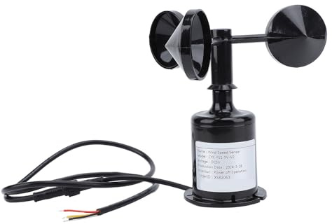 YYALYYON Anemometer zur Windgeschwindigkeitserkennung, störungsbeständig, 2,62 Fuß langes Verlängerungskabel, Windschalen aus ABS-Material, vielseitige Verkabelungsoptionen,