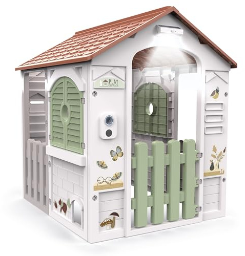 Chicos - Play Cottage | Robustes In- und Outdoor Kinder-Spielhaus mit Licht, Sound, aufklappbaren Fenstern & Katzenklappe | Ab 2 Jahren (89608)