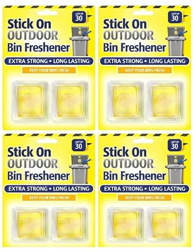 8x Stick-On Bin Fresheners Citronella – Extra Strong, Long Lasting Odour Eliminator Air Freshener for Bins & Bug Repellent – Exclusive AG Total Health Bundle